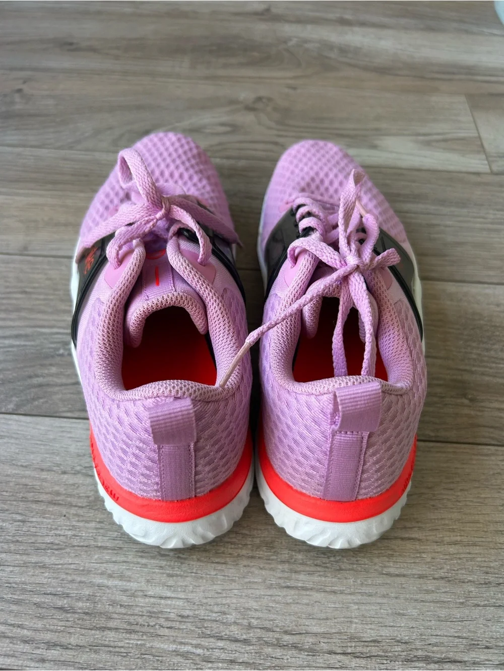 Nike Light Pink Mesh Training Sneakers with Black Accents